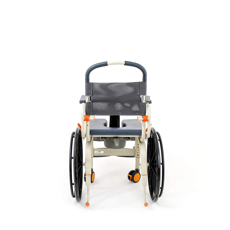ShowerBuddy Self-Propelled Roll-In Buddy Solo Shower Chair with Commode Opening