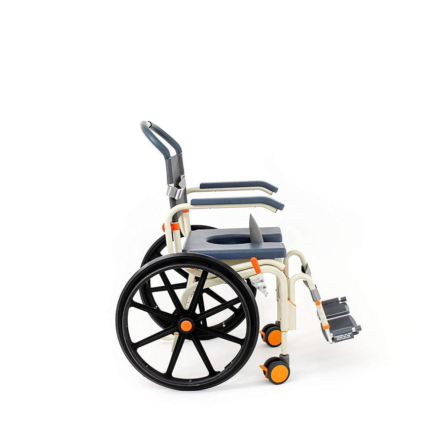 ShowerBuddy Self-Propelled Roll-In Buddy Solo Shower Chair with Commode Opening