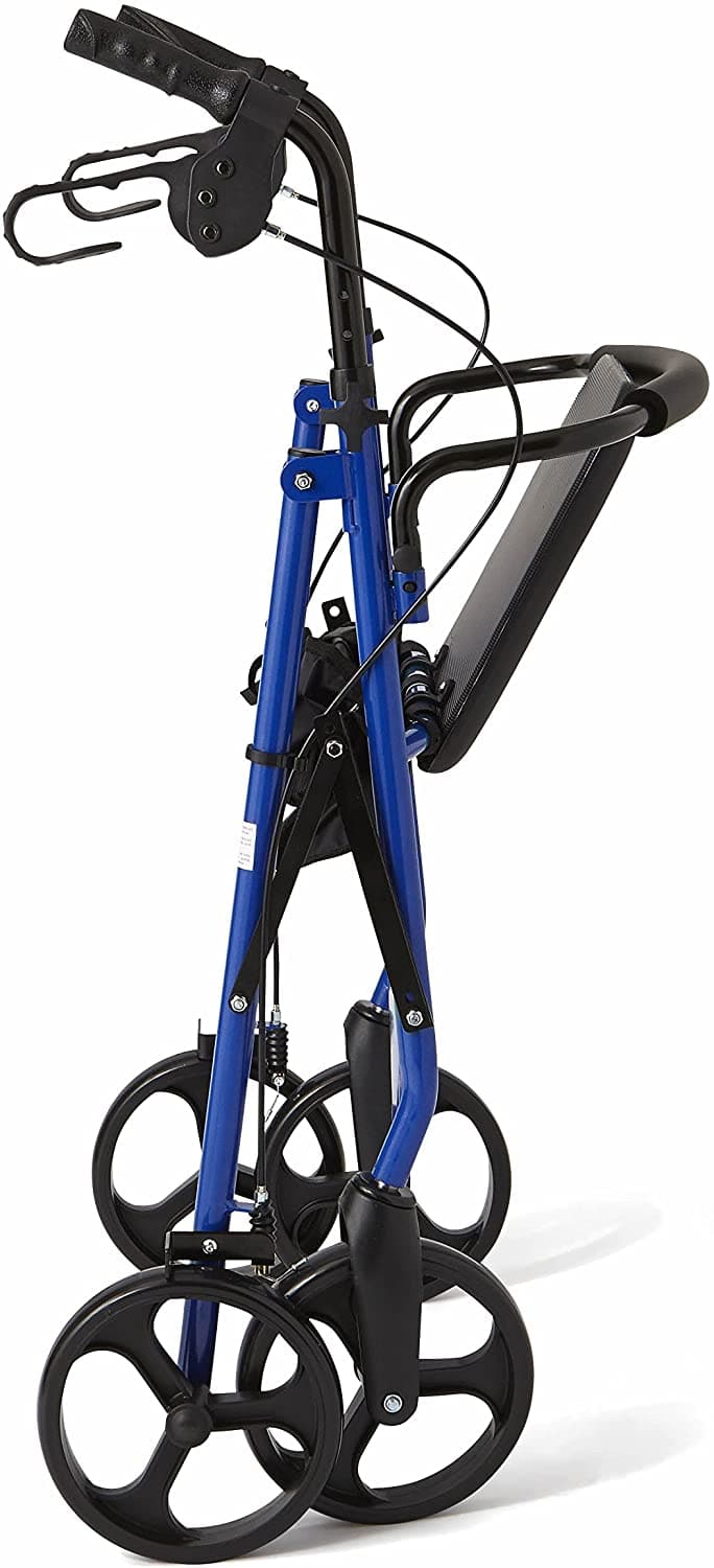 Medline Standard Steel Folding Rollator Adult Rolling Walker