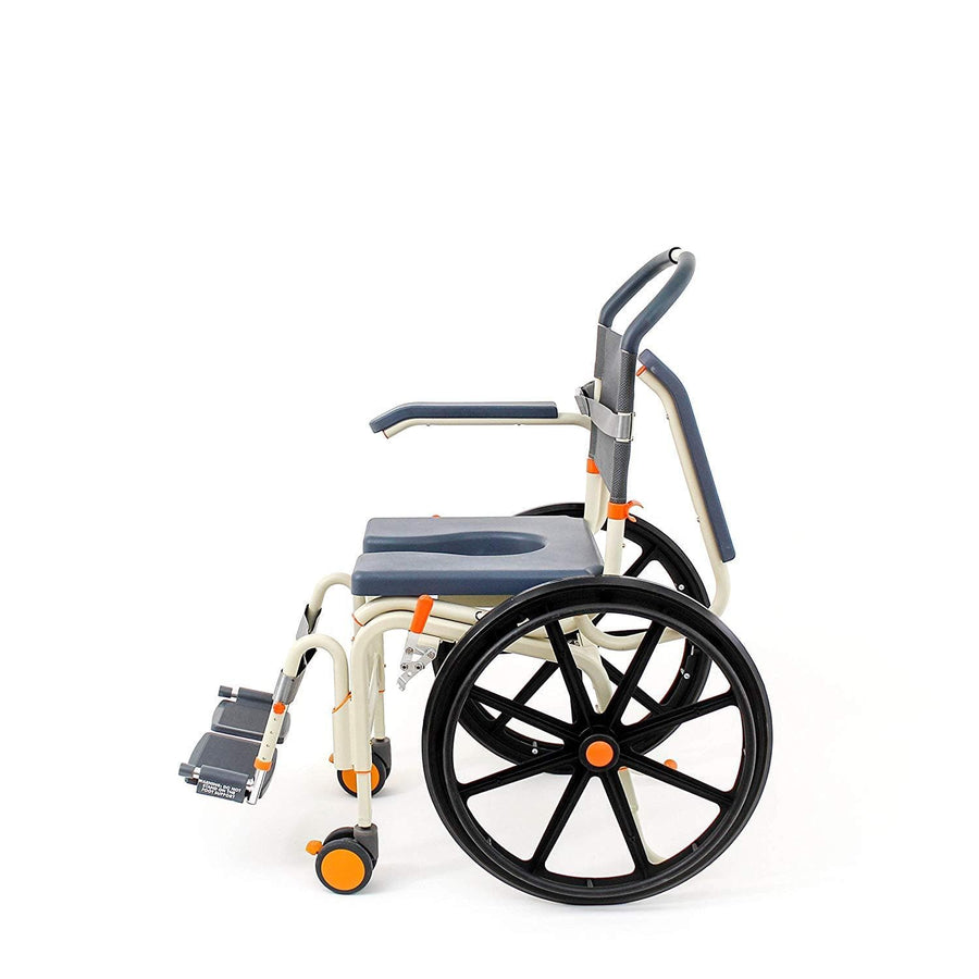 ShowerBuddy Self-Propelled Roll-In Buddy Solo Shower Chair with Commode Opening