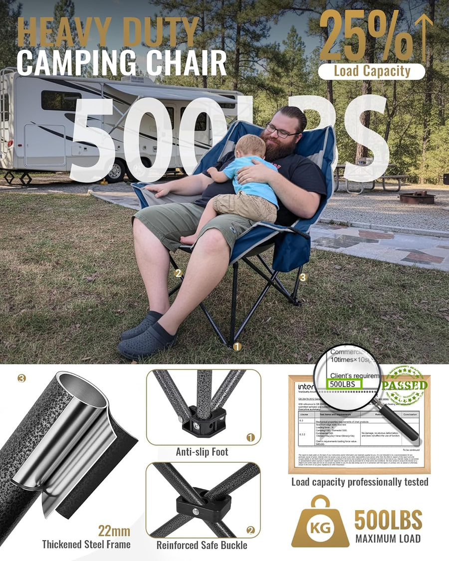 KingCamp CANNA C10 PLUS Oversized Camping Folding Chair