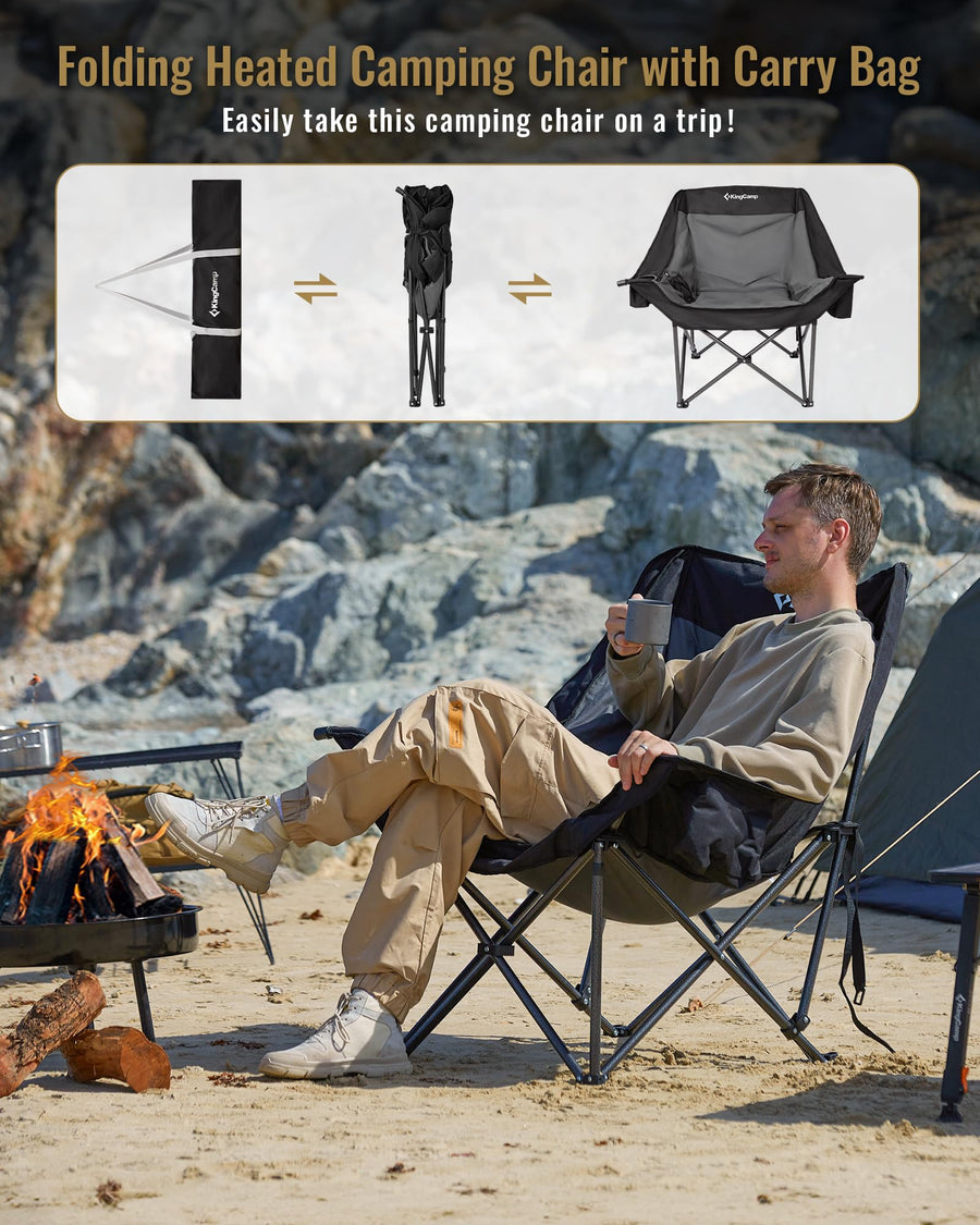 KingCamp CANNA C10 PLUS Heated Padded Camping Chair