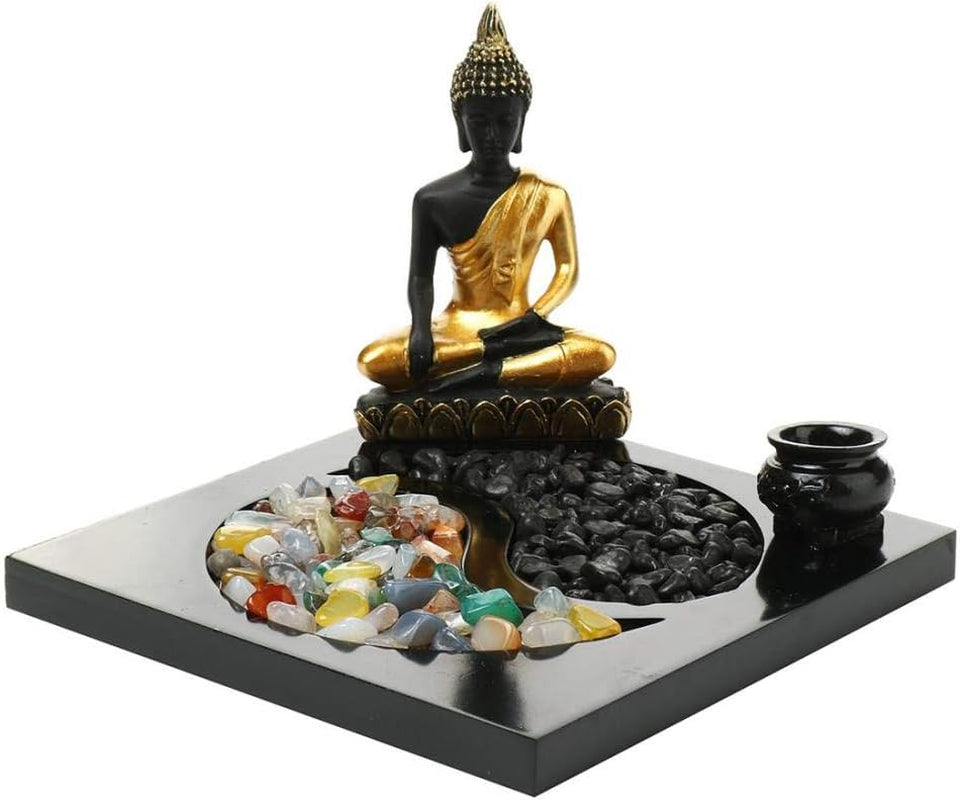 Tabletop Buddha Zen Garden Incense Holder Ornament Incense Burner Sticks Incense Holder for Decor Meditation Relax (Buddha)