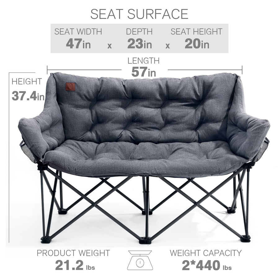 EVER ADVANCED Padded double Camping Chair