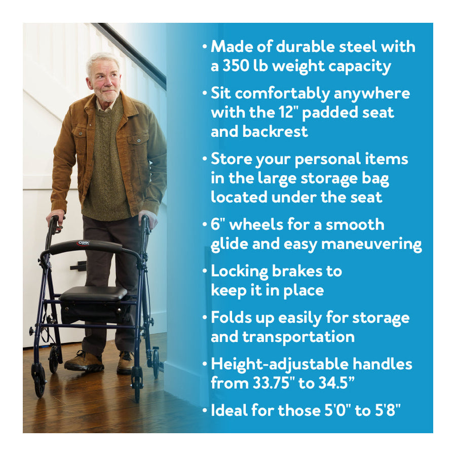 Carex Steel Rolling Walker
