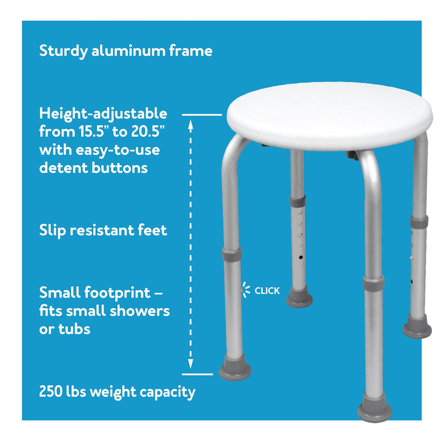 Carex Compact Round Shower Stool
