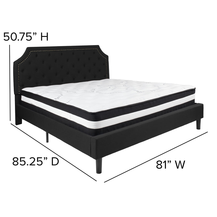 Brighton Arched Tufted Upholstered Platform Bed and Pocket Spring Mattress