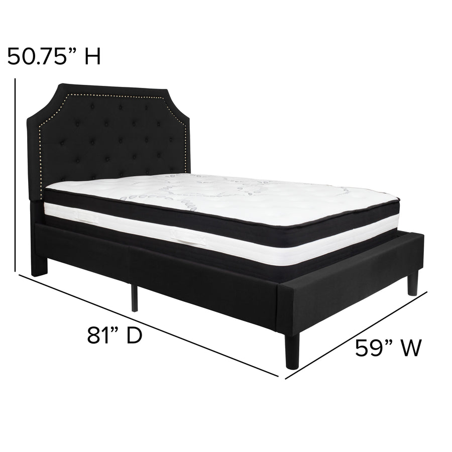 Brighton Arched Tufted Upholstered Platform Bed and Pocket Spring Mattress