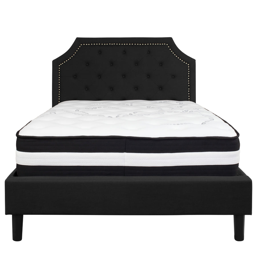 Brighton Arched Tufted Upholstered Platform Bed and Pocket Spring Mattress