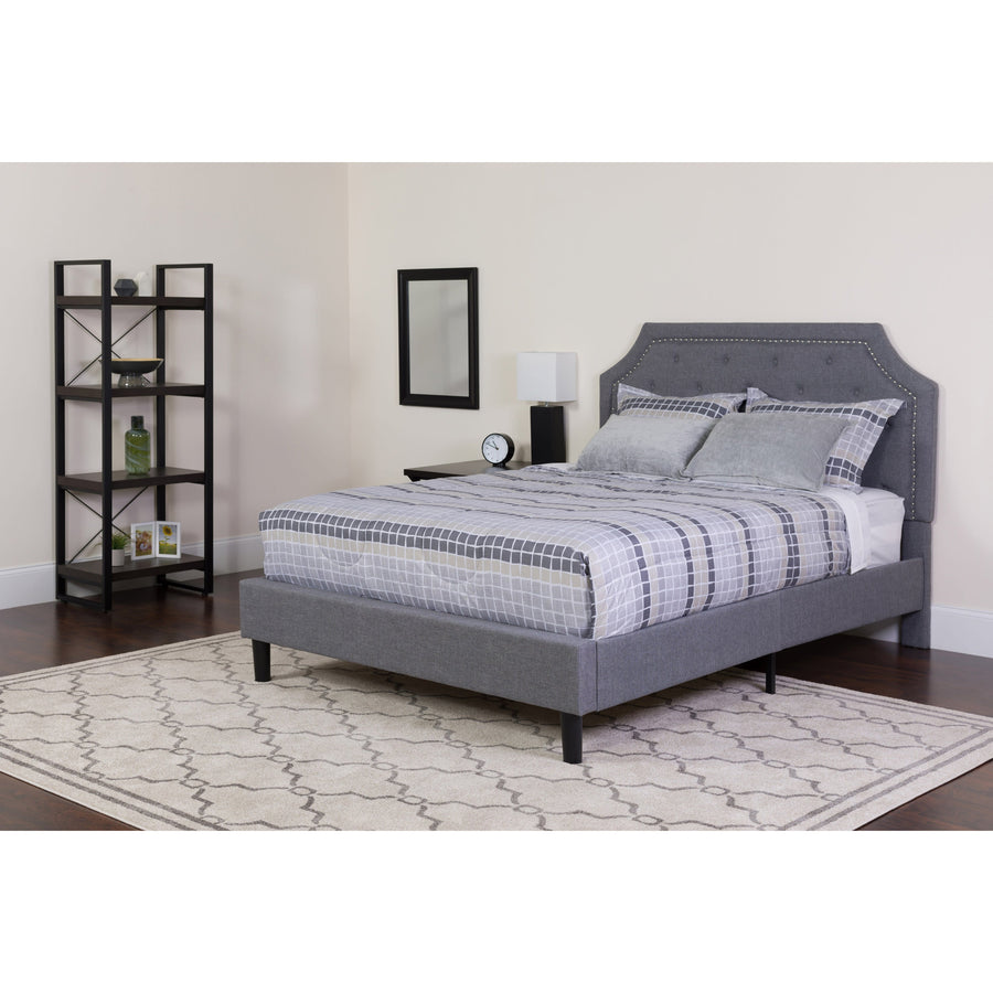 Brighton Arched Tufted Upholstered Platform Bed and Pocket Spring Mattress