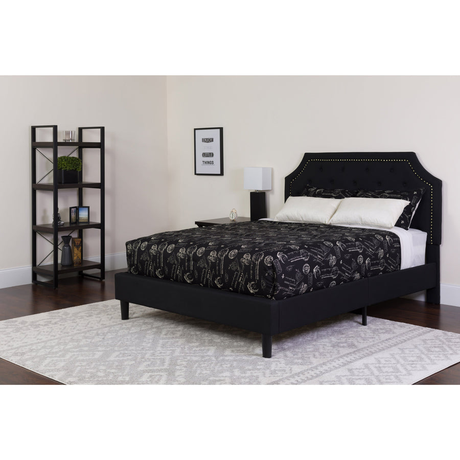 Brighton Arched Tufted Upholstered Platform Bed and Pocket Spring Mattress