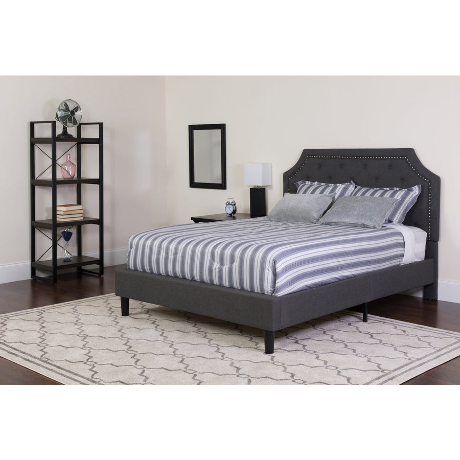 Brighton Arched Tufted Upholstered Platform Bed and Pocket Spring Mattress