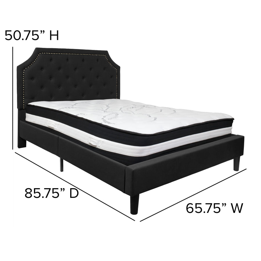Brighton Arched Tufted Upholstered Platform Bed and Pocket Spring Mattress