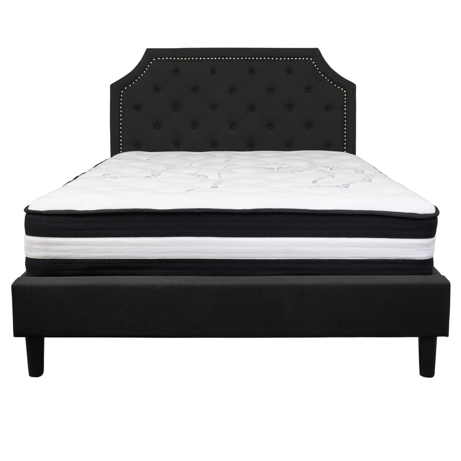 Brighton Arched Tufted Upholstered Platform Bed and Pocket Spring Mattress