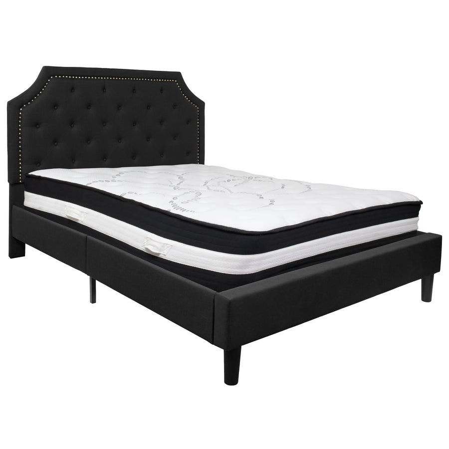 Brighton Arched Tufted Upholstered Platform Bed and Pocket Spring Mattress