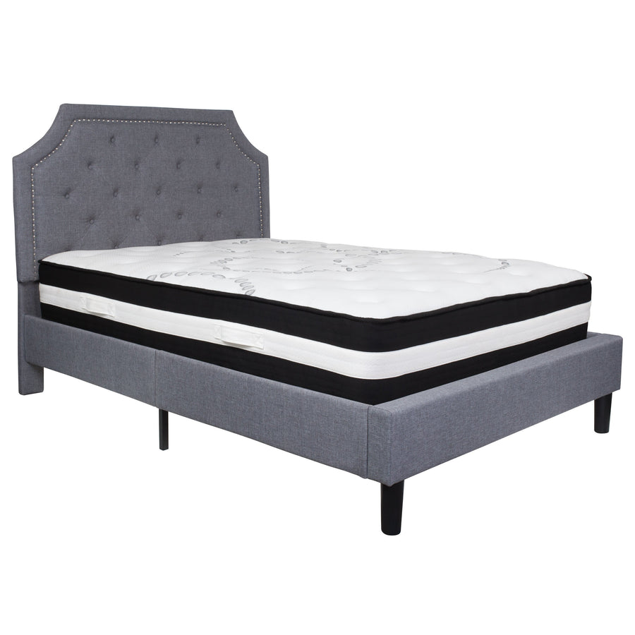 Brighton Arched Tufted Upholstered Platform Bed and Pocket Spring Mattress
