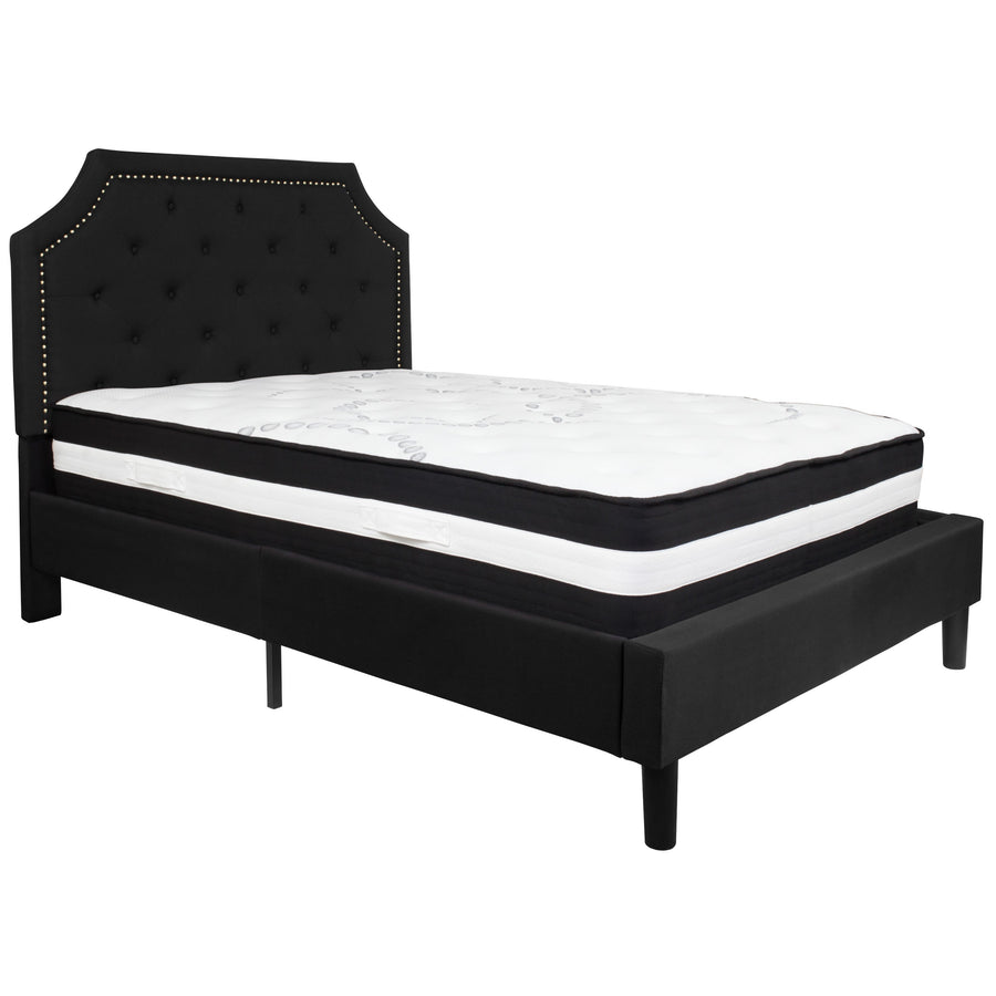 Brighton Arched Tufted Upholstered Platform Bed and Pocket Spring Mattress