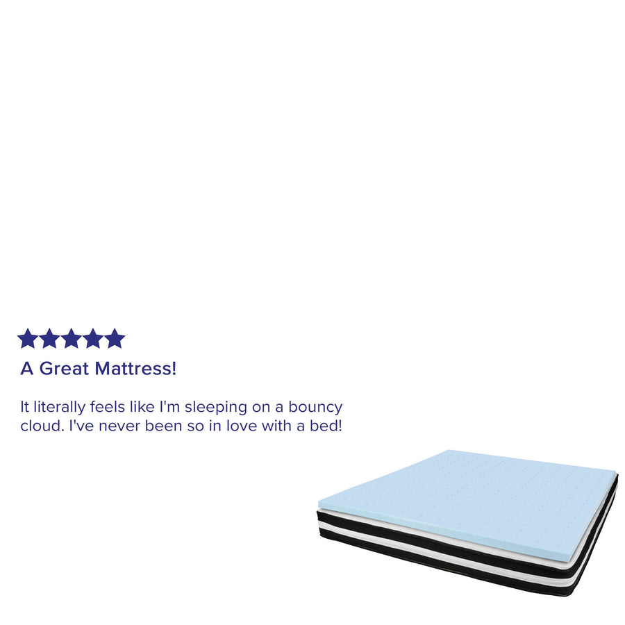 Capri Comfortable Sleep 10 Inch CertiPUR-US Certified Foam Pocket Spring Mattress & 2 inch Gel Memory Foam Topper Bundle