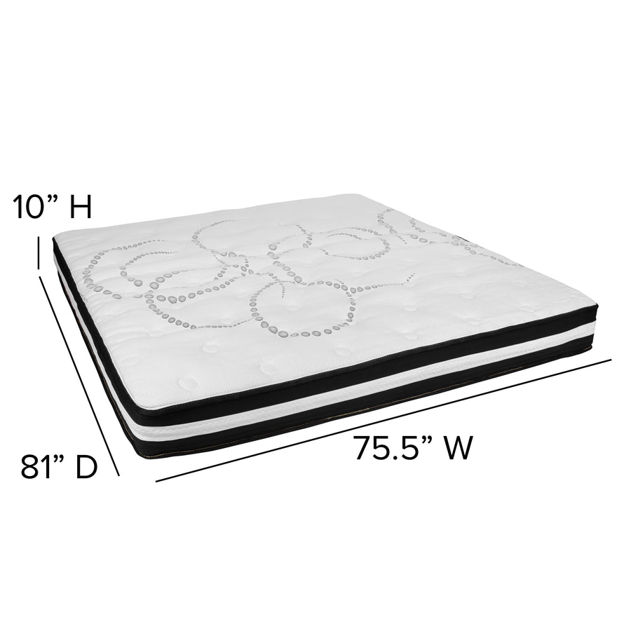 Capri Comfortable Sleep 10 Inch CertiPUR-US Certified Foam Pocket Spring Mattress & 2 inch Gel Memory Foam Topper Bundle