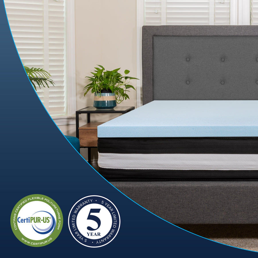 Capri Comfortable Sleep 10 Inch CertiPUR-US Certified Foam Pocket Spring Mattress & 2 inch Gel Memory Foam Topper Bundle