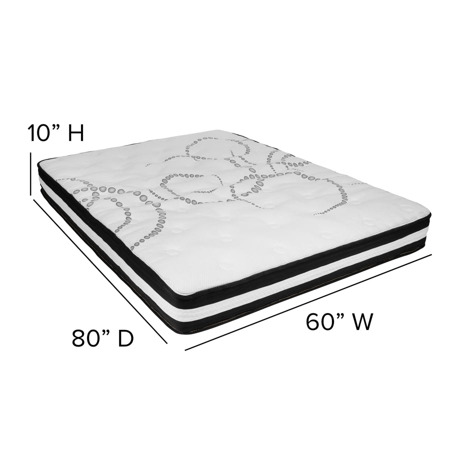 Capri Comfortable Sleep 10 Inch CertiPUR-US Certified Foam Pocket Spring Mattress & 2 inch Gel Memory Foam Topper Bundle