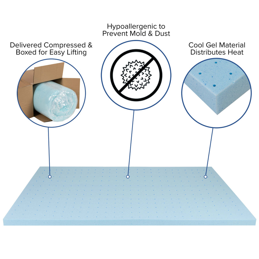 Capri Comfortable Sleep 12 Inch CertiPUR-US Certified Foam Pocket Spring Mattress & 3 inch Gel Memory Foam Topper Bundle