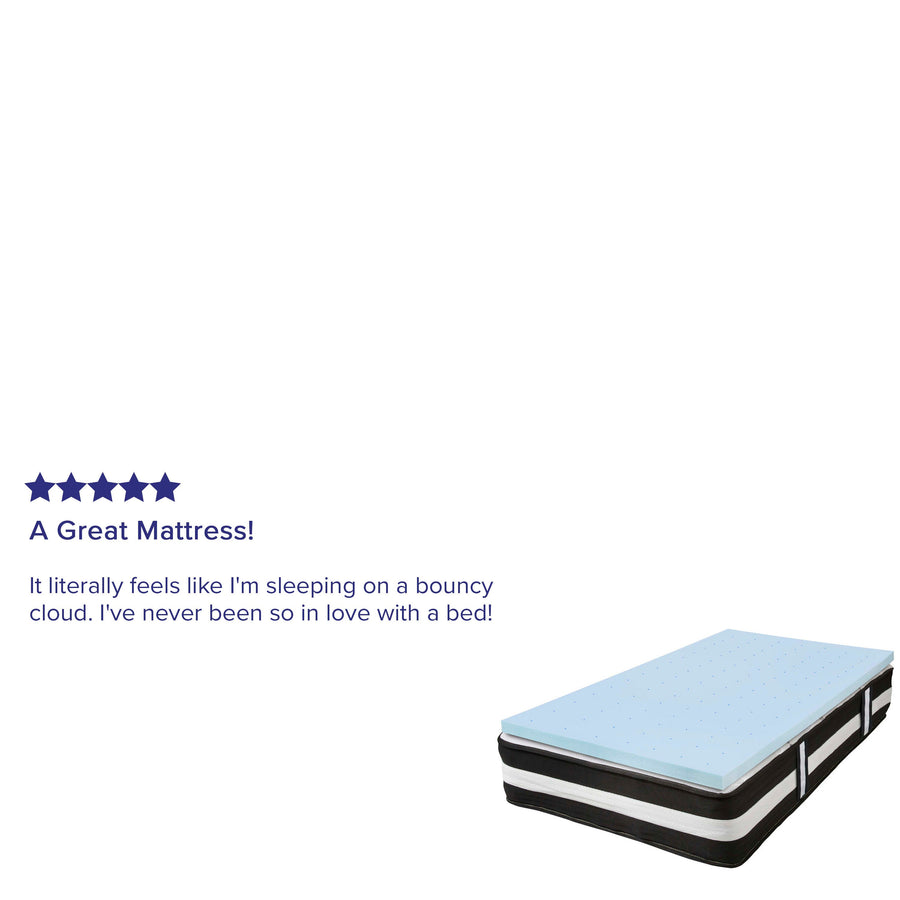 Capri Comfortable Sleep 12 Inch CertiPUR-US Certified Foam Pocket Spring Mattress & 3 inch Gel Memory Foam Topper Bundle