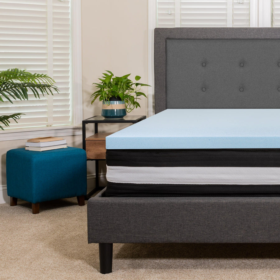 Capri Comfortable Sleep 12 Inch CertiPUR-US Certified Foam Pocket Spring Mattress & 3 inch Gel Memory Foam Topper Bundle