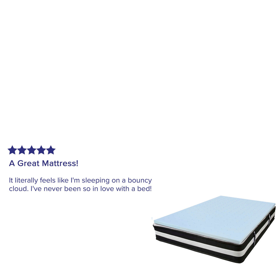 Capri Comfortable Sleep 12 Inch CertiPUR-US Certified Foam Pocket Spring Mattress & 3 inch Gel Memory Foam Topper Bundle