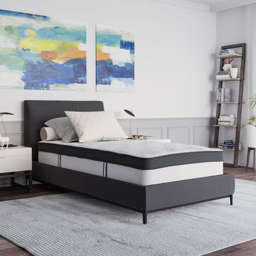 Capri Comfortable Sleep 12 Inch CertiPUR-US Certified Memory Foam & Pocket Spring Mattress, Mattress in a Box
