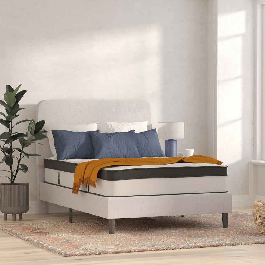 Capri Comfortable Sleep 12 Inch CertiPUR-US Certified Memory Foam & Pocket Spring Mattress, Mattress in a Box