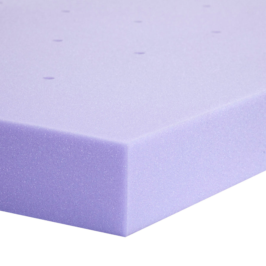 Capri Comfortable Sleep Lavender Infused Memory Foam Mattress Topper with Ventilated Design and CertiPUR-US Certified Foam