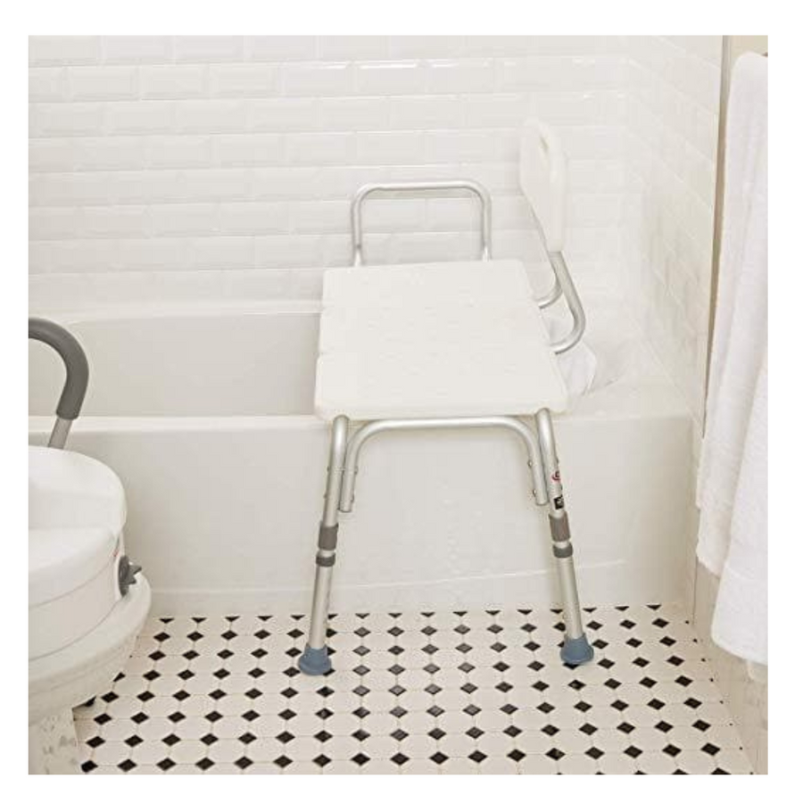 Carex Bathtub Transfer Bench with Height Adjustable Legs - Convertible to Right or Left Hand Entry