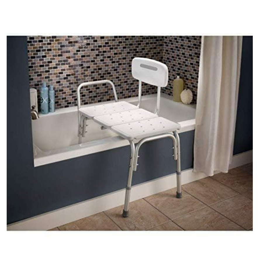Carex Bathtub Transfer Bench with Height Adjustable Legs - Convertible to Right or Left Hand Entry