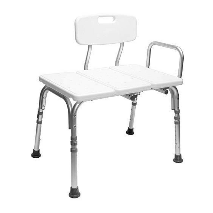 Carex Bathtub Transfer Bench with Height Adjustable Legs - Convertible to Right or Left Hand Entry