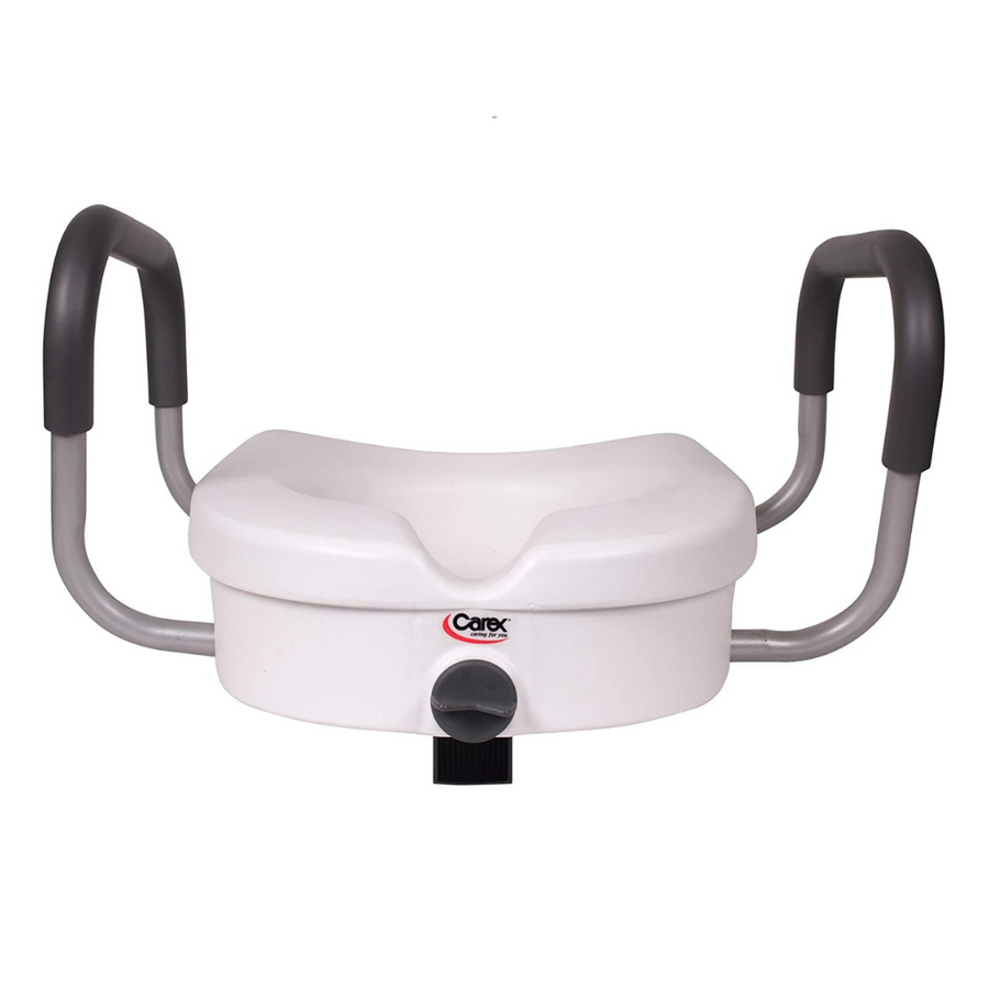 Carex E-Z Lock Raised Toilet Seat with Removable or Adjustable Handles - 5 Inch