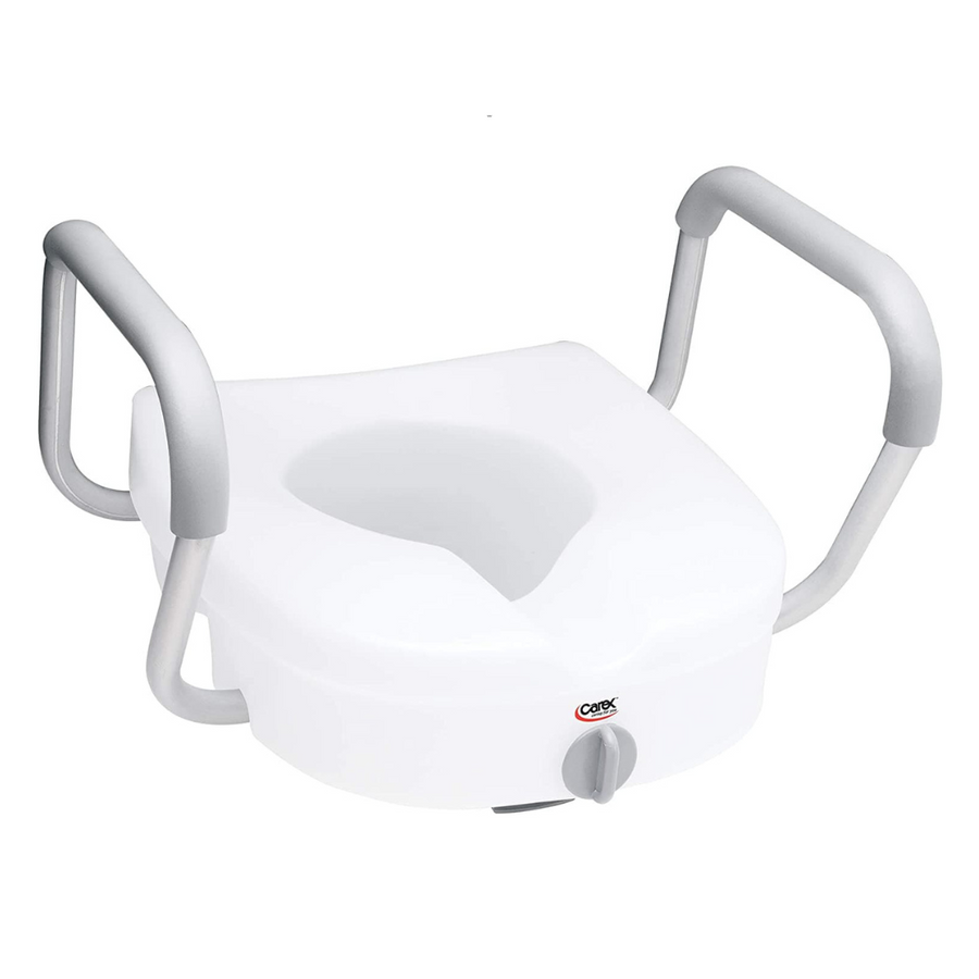 Carex E-Z Lock Raised Toilet Seat with Removable or Adjustable Handles - 5 Inch