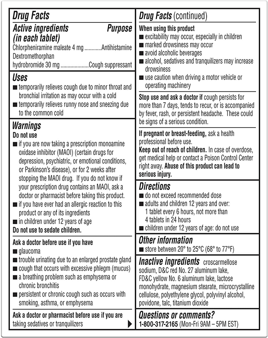 Coricidin HBP Cold and Cough Medicine, Tablets 16 Count