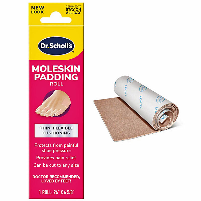 Dr. Scholl's Moleskin Padding Roll, Shoe Pain & Pressure Relief, 1 Roll