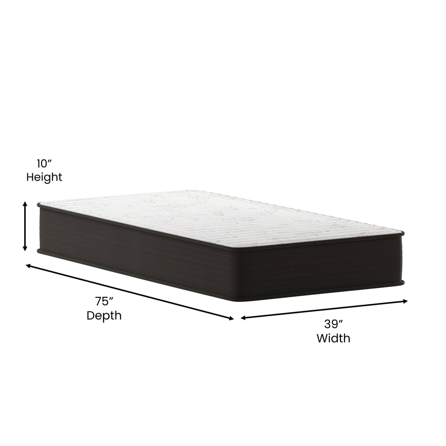 Dream 10 Inch Hybrid Mattress, High Density Foam and Pocket Spring Mattress in a Box, CertiPur-US Certified Foam