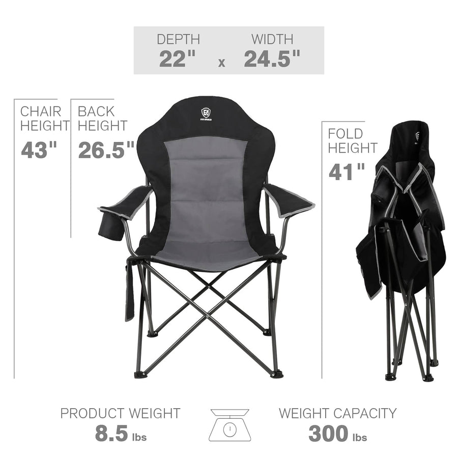 EVER ADVANCED High Back Folding Camping Chair