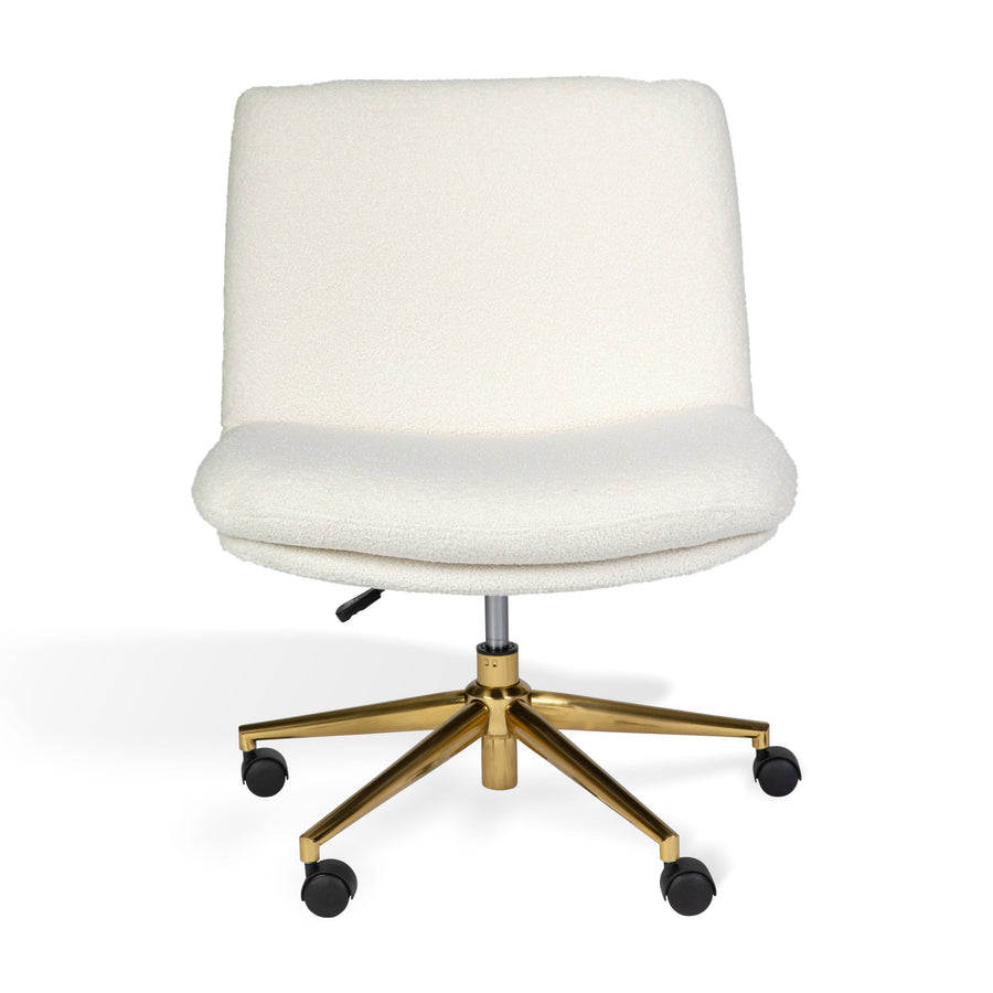 Upholstered Swivel Home Office Chair with Wide Seat