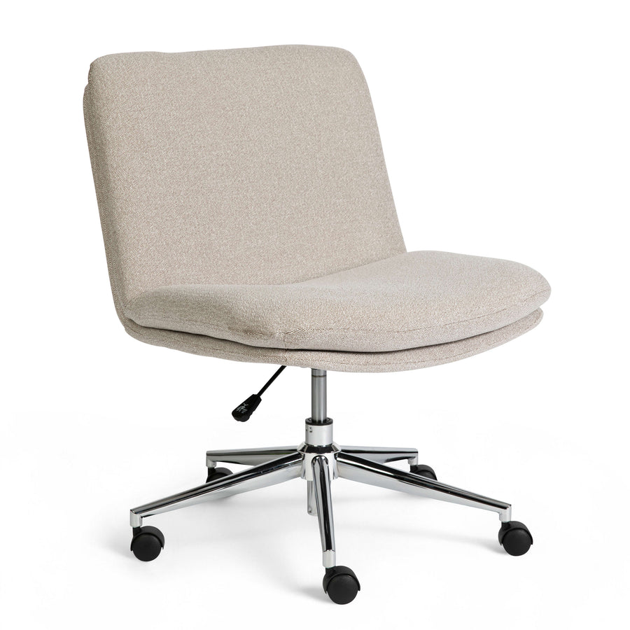 Upholstered Swivel Home Office Chair with Wide Seat