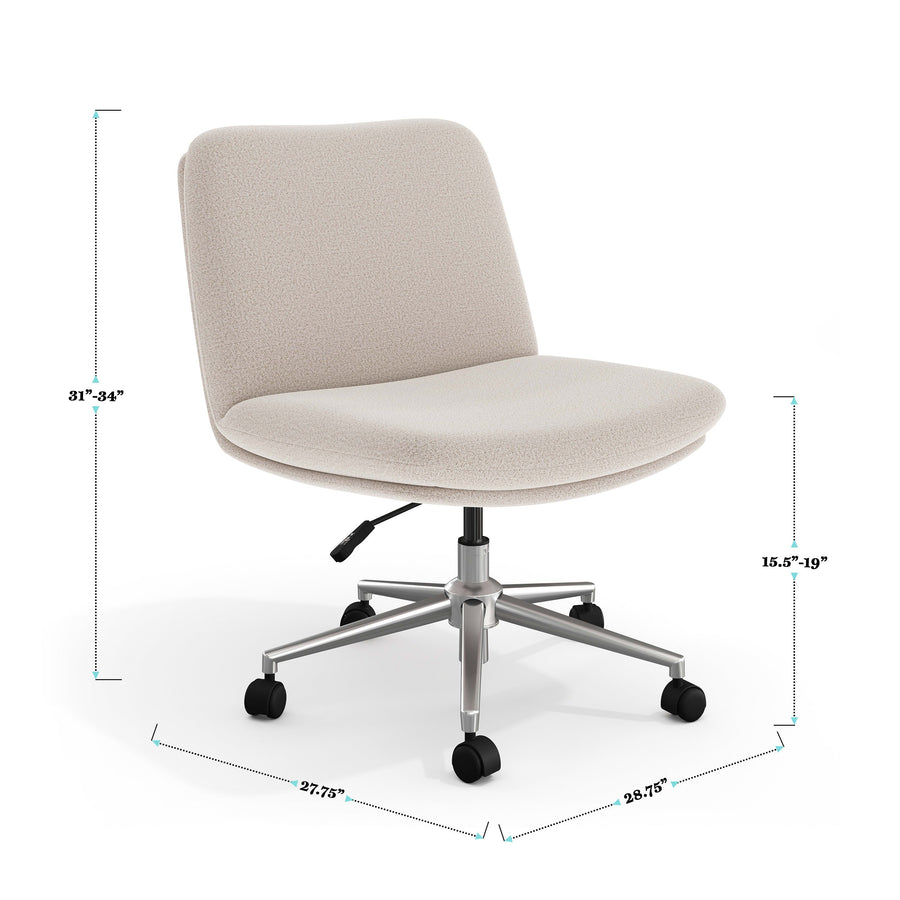 Upholstered Swivel Home Office Chair with Wide Seat