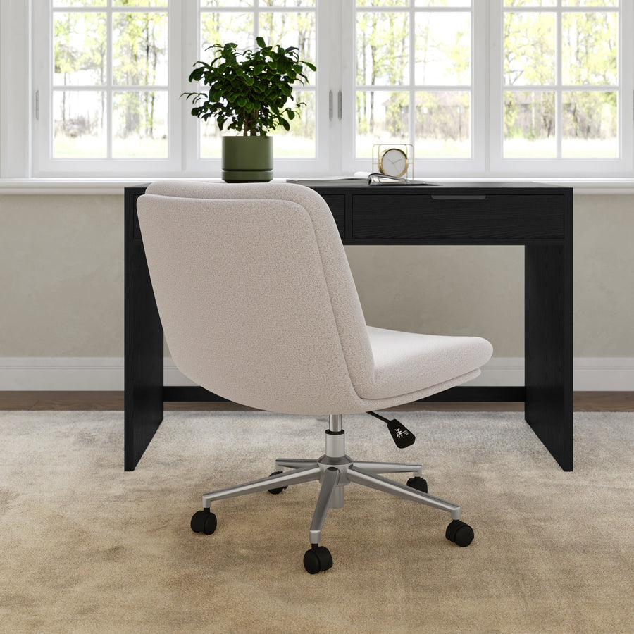 Upholstered Swivel Home Office Chair with Wide Seat