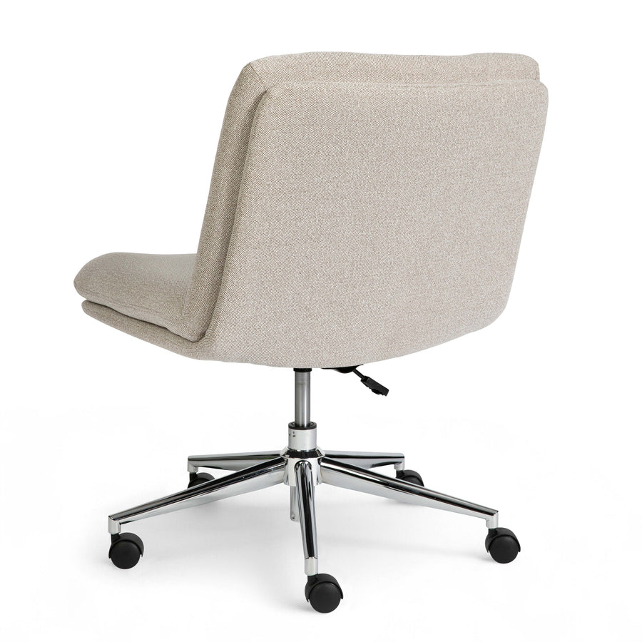 Upholstered Swivel Home Office Chair with Wide Seat