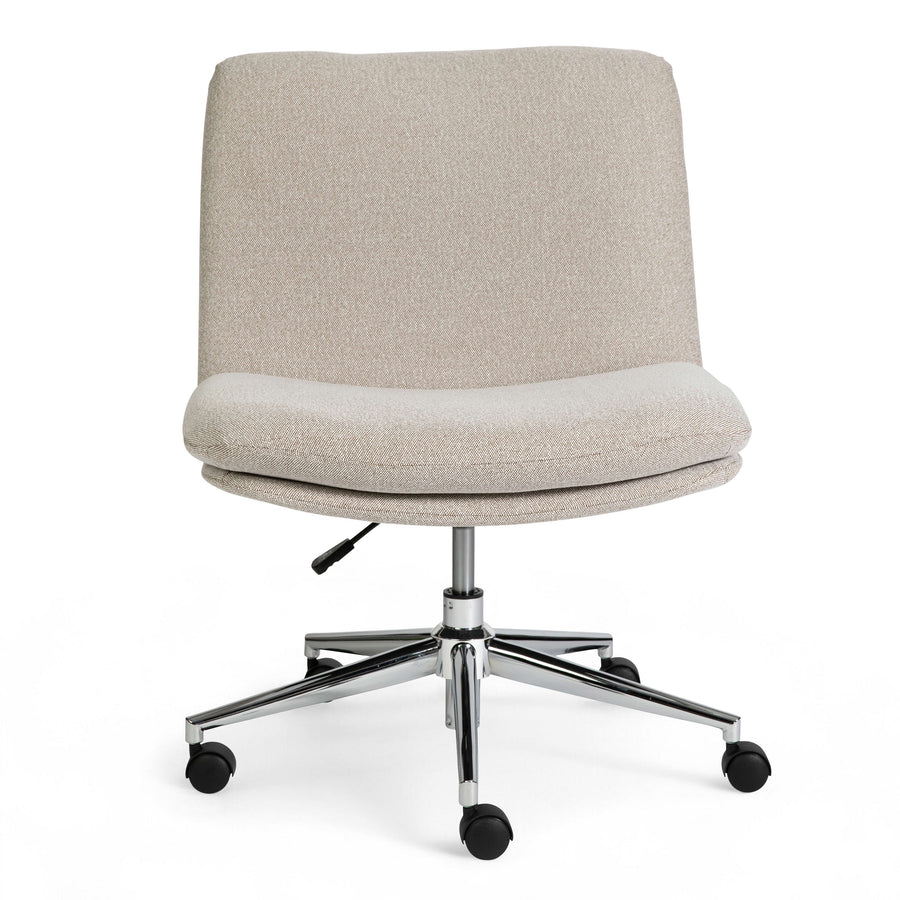 Upholstered Swivel Home Office Chair with Wide Seat
