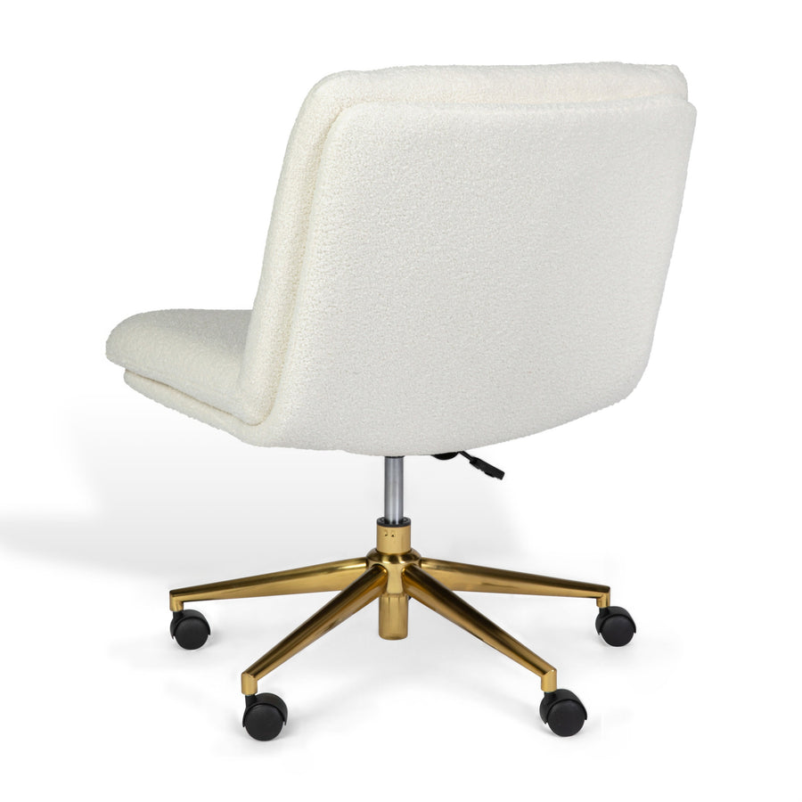 Upholstered Swivel Home Office Chair with Wide Seat