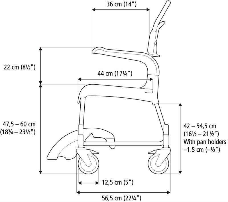 Etac Clean Height Adjustable Shower Chair