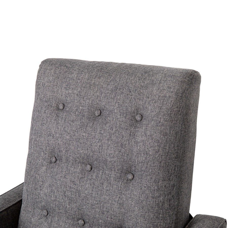 Ezra Mid-Century Modern Upholstered Button Tufted Pushback Recliner for Residential & Commercial Use